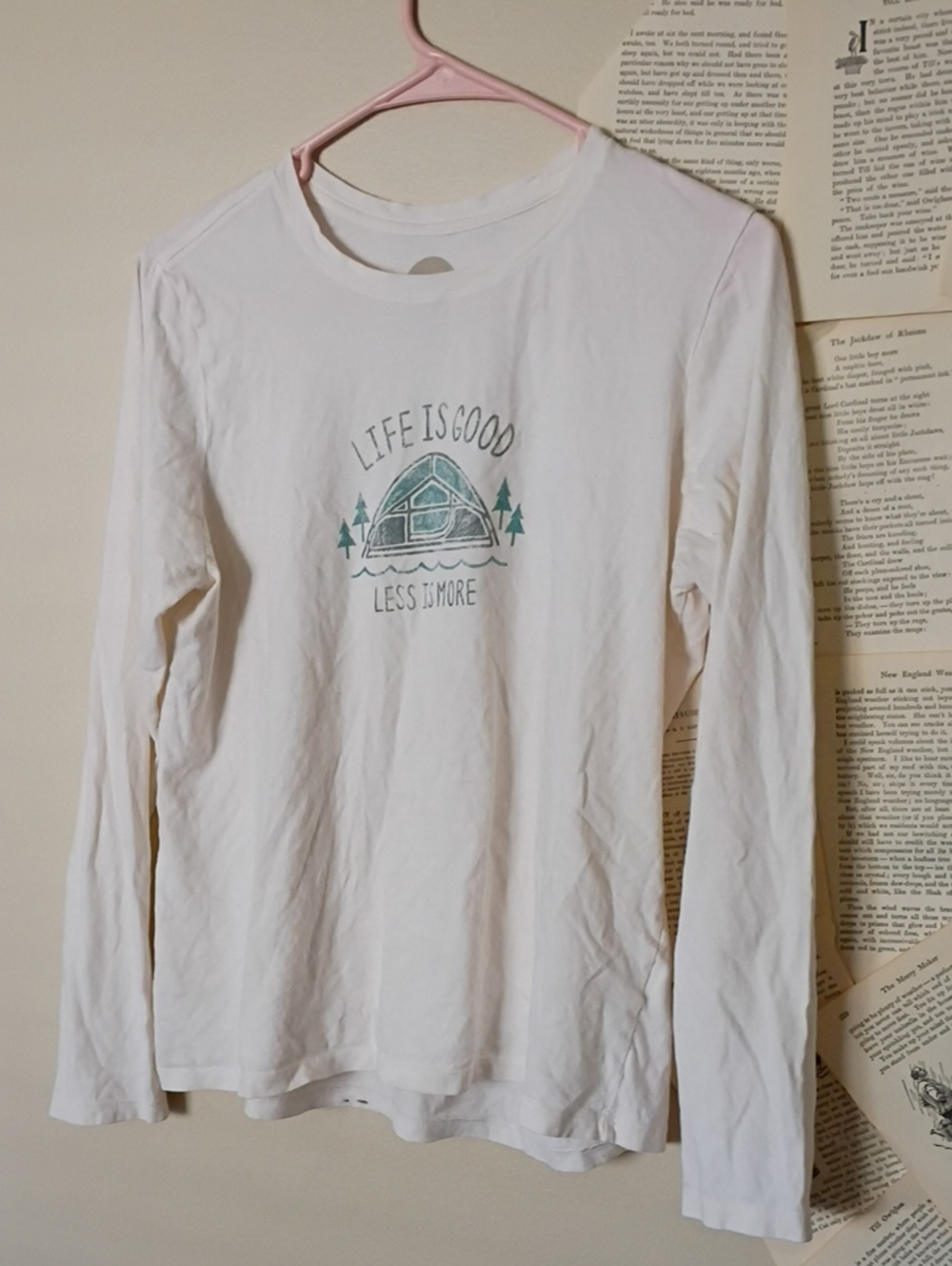 Long Sleeved Camping Themed Life Is Good Tee
